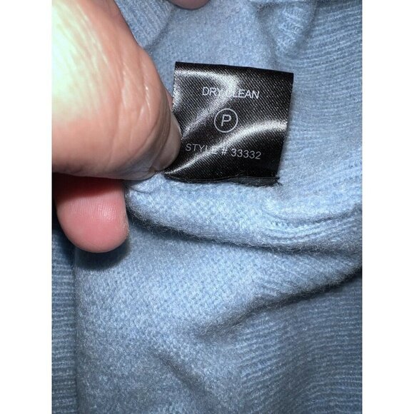 360CASHMERE 100% Soft Cashmere Blue Relaxed Fit V Neck Pullover Sweater - Picture 10 of 10